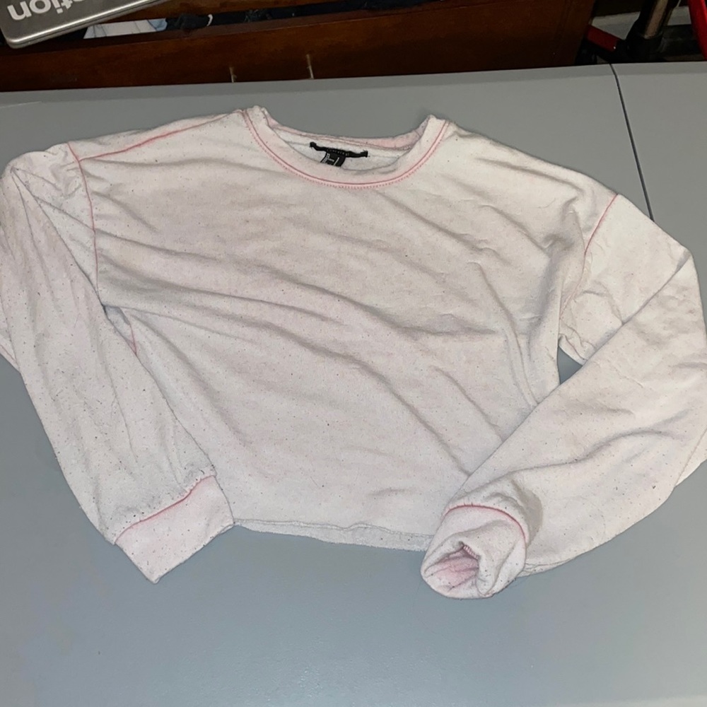 Forever 21 light pink long sleeve crop top